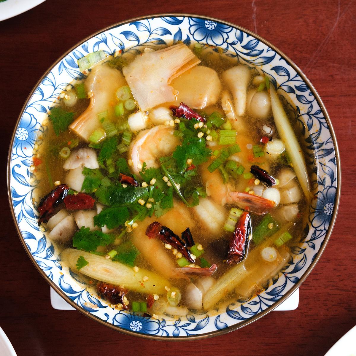 Order B21. Tom Yum Koong Soup food online from Manee Thai store, Chicago on bringmethat.com