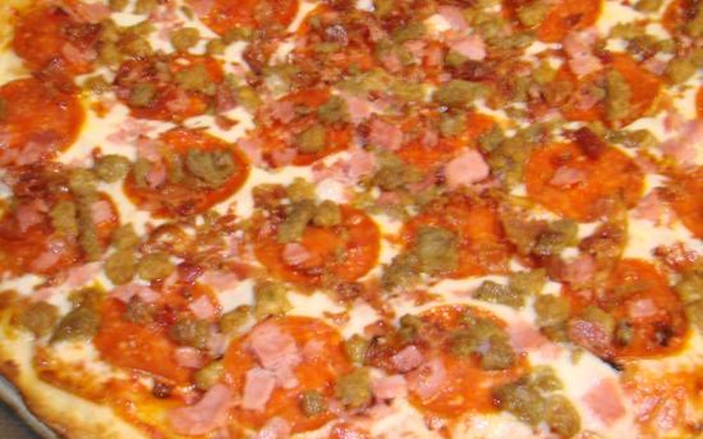 Order Meat Pizza - Small food online from Cal'z Pizza Subs and Chicken Wings store, Virginia Beach on bringmethat.com