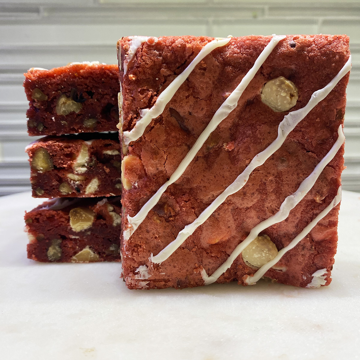 Order Two Giant Red Velvet Blondies food online from Dave Sugar Rush store, Buffalo on bringmethat.com