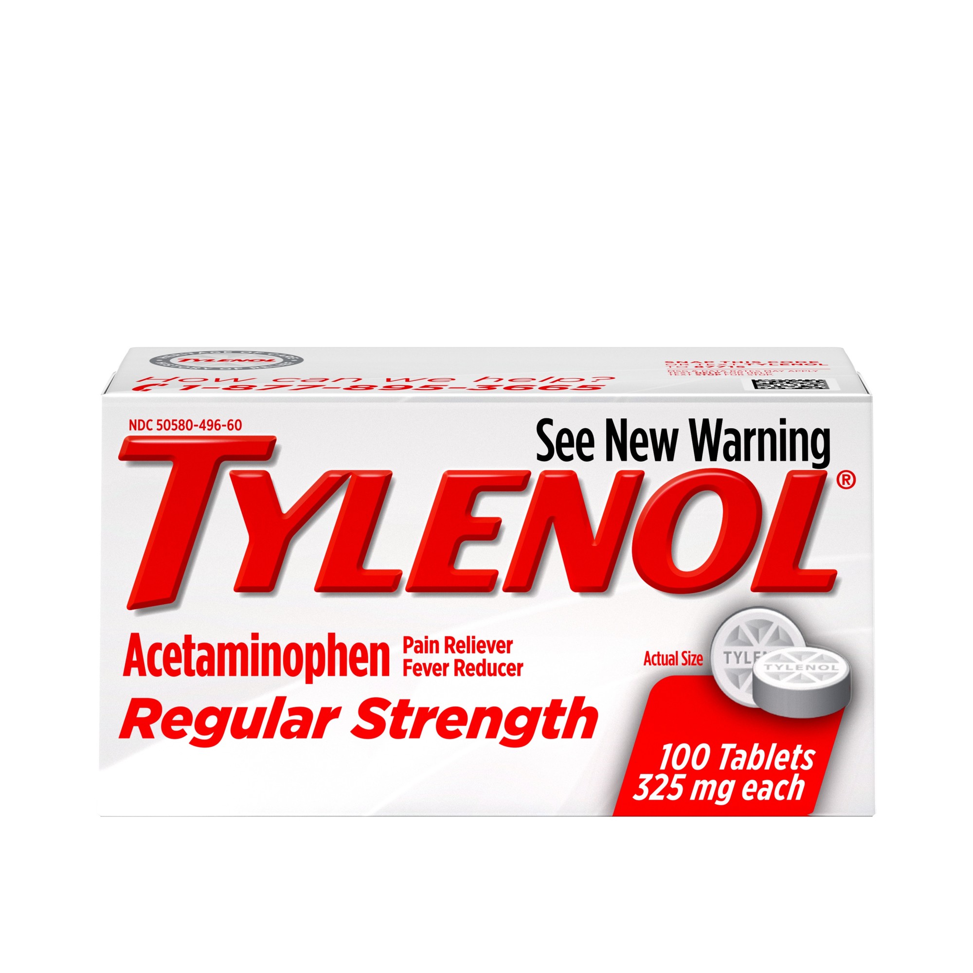 Order Tylenol Regular Strength Tablets - Acetaminophen, 325 mg, 100 ct food online from Bartell store, Edmonds on bringmethat.com