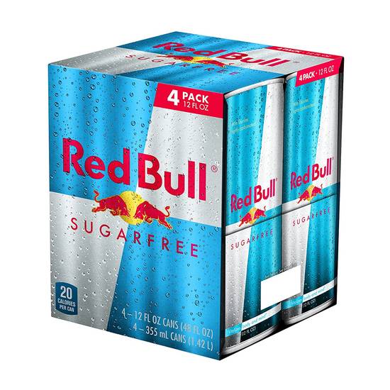 Order Red Bull Sugar Free Drink 4 Pack food online from Deerings Market store, Traverse City on bringmethat.com