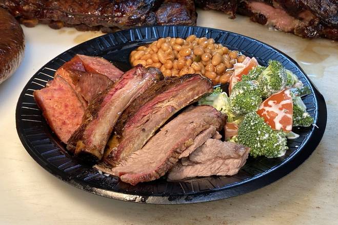 Order Three Different Meats food online from Old House Bbq store, Carrollton on bringmethat.com