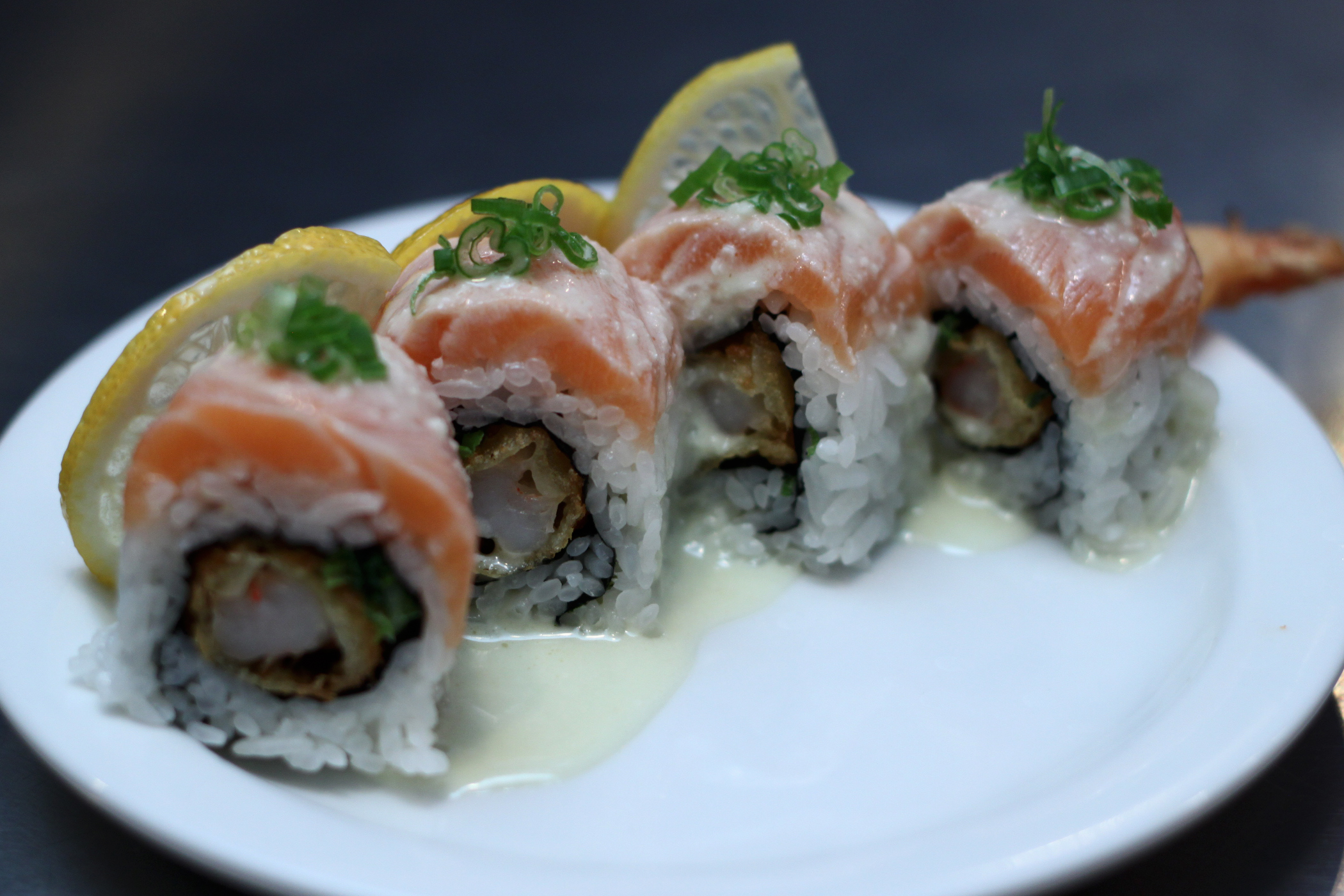 Order Crispy Shrimp and Salmon Roll food online from House Modern Sushi store, Mesa on bringmethat.com