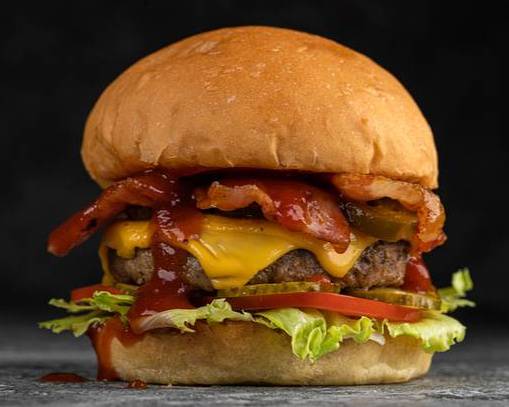 Order Double Bacon Cheeseburger food online from Finish Line Burgers store, Dallas on bringmethat.com
