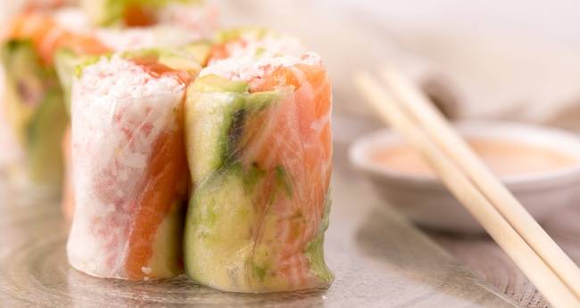 Order Japanese Springs Rolls (6 Pcs) food online from Angry Fish Sushi store, San Leandro on bringmethat.com
