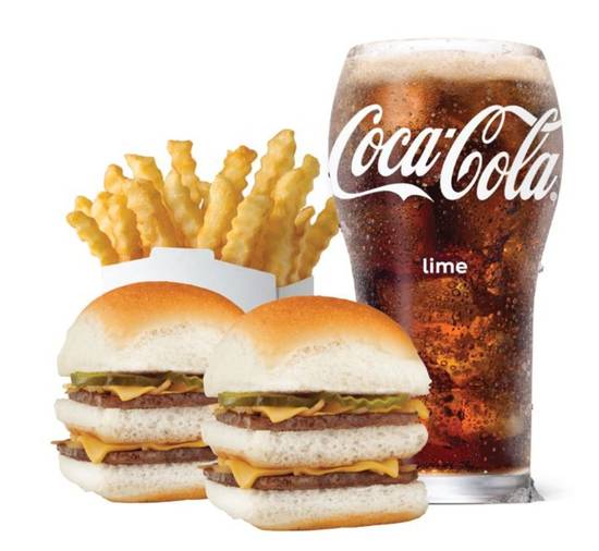 Order DOUBLE CHEESE SLIDER COMBO CAL 930-1360 food online from White Castle store, Lafayette on bringmethat.com