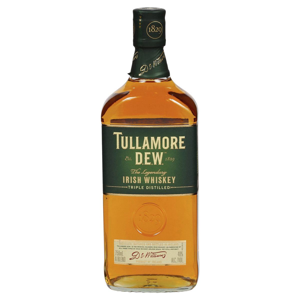 Order Tullamore Dew Irish whiskey 750 ml. food online from Mirage Wine & Liquor store, Palm Springs on bringmethat.com