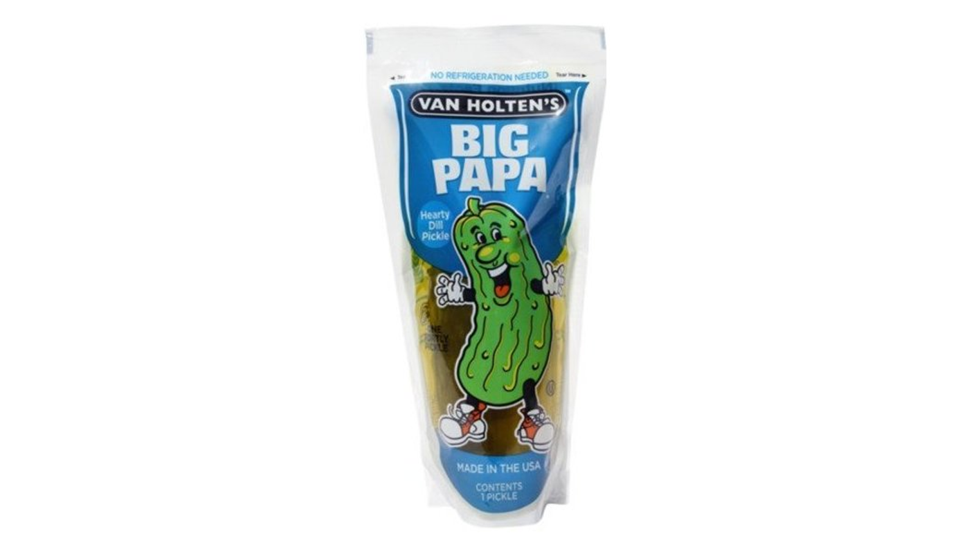 Order Van Holtens Big Papa Pickles 13.2oz Jar food online from Plaza Market store, Baldwin Park on bringmethat.com