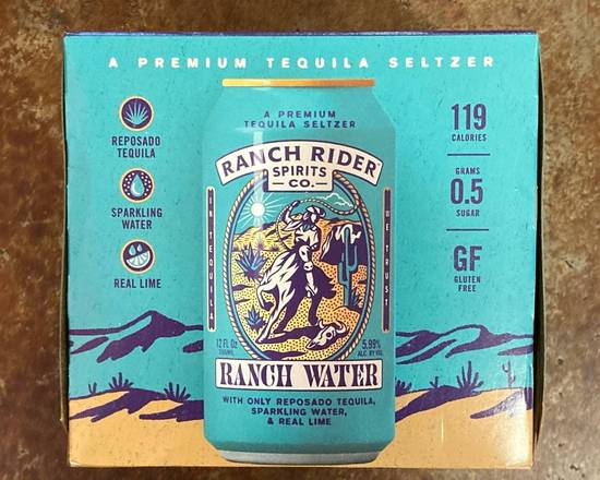 Order Ranch Rider Ranch Water, 4pk-12oz cocktail (6.0% ABV) food online from Chris's Liquor- 2203 S Lamar Blvd store, Austin on bringmethat.com