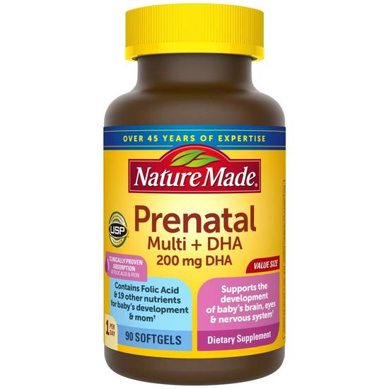 Order Nature Made Prenatal Multivitamin + DHA Softgels 200mg (90 ct) food online from Rite Aid store, Palm Desert on bringmethat.com