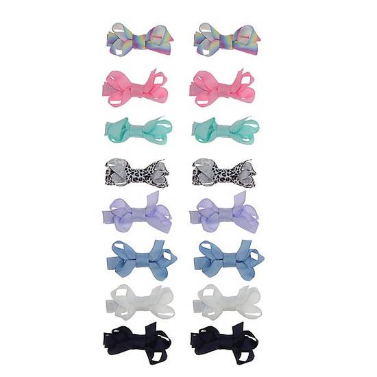 Order Capelli® New York 16-Piece Solid and Prints Grosgrain Ribbon Hair Bow Set food online from Bed Bath & Beyond store, Lancaster on bringmethat.com