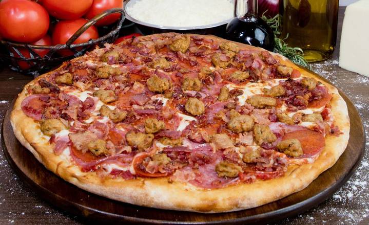 Order Meat Lovers Pizza food online from Delish Pizza store, Sacramento on bringmethat.com