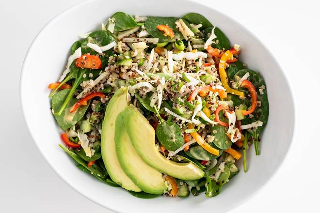 Order Avocado Quinoa Superfood Salad food online from Sharkys Woodfired Grill Mexican store, Newbury Park on bringmethat.com
