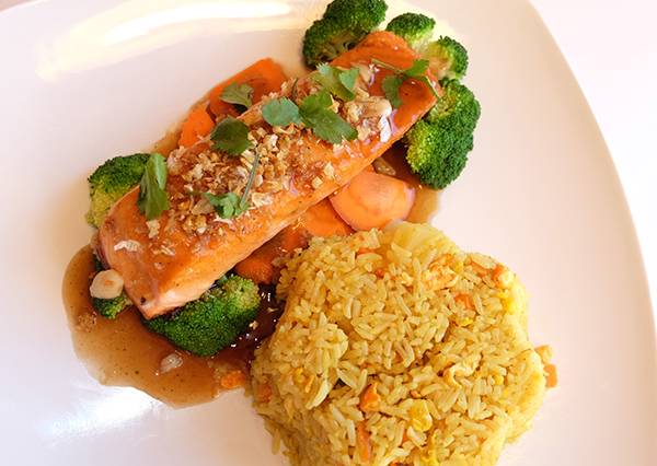 Order Grill Salmon Delight food online from Roodle Rice & Noodle Bar store, Wallingford on bringmethat.com