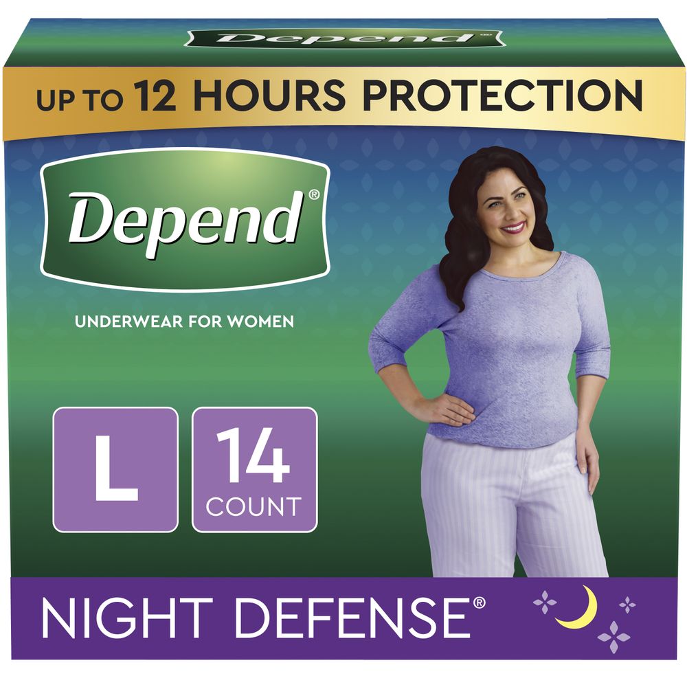 Order Depend Night Defense Incontinence Underwear for Women, Overnight, L, Blush - 14 ct food online from Rite Aid store, MILLER PLACE on bringmethat.com