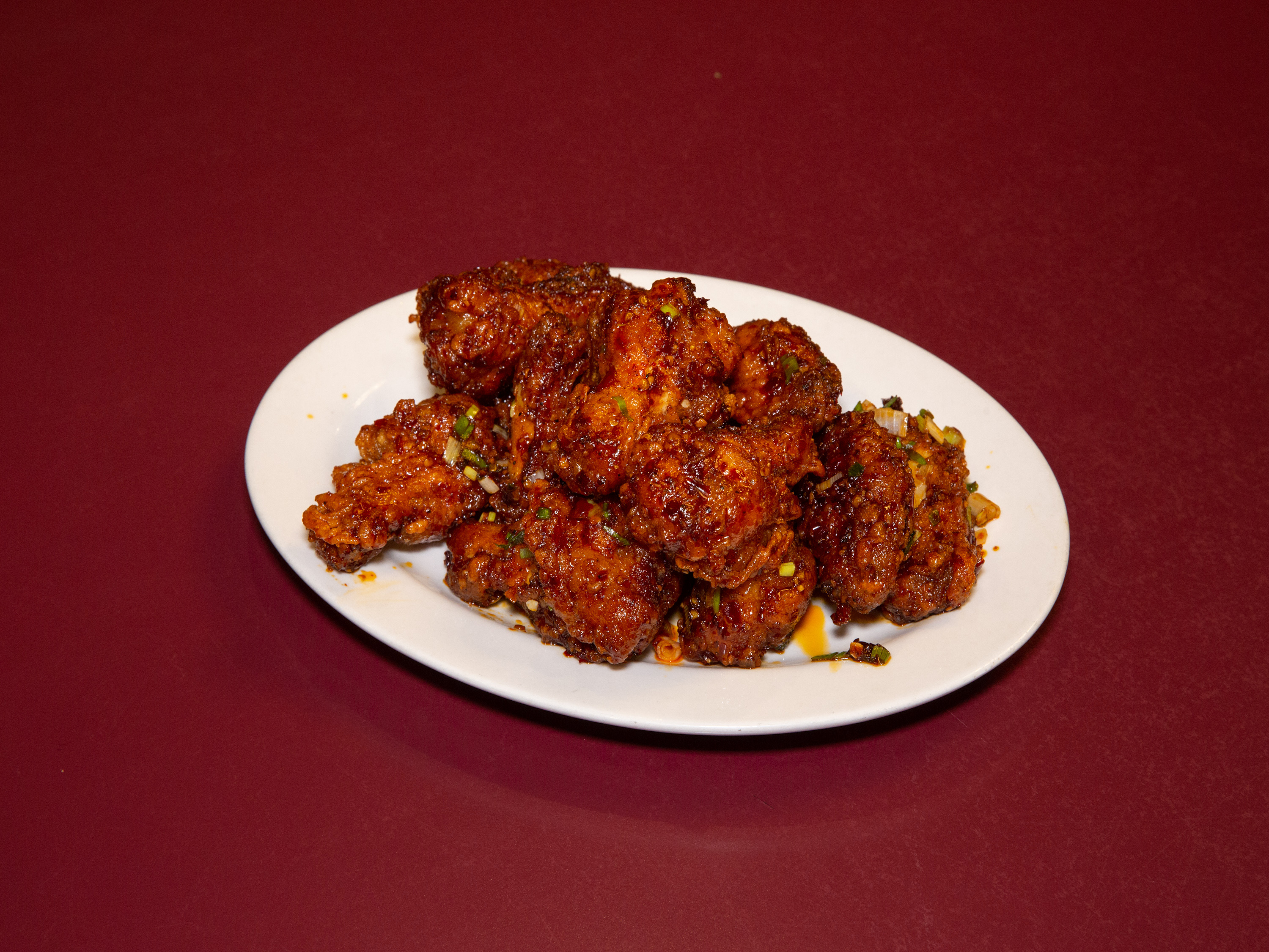 Order K14. Korean Style Spicy Garlic Chicken Wings (Kan-Poong-Ki) food online from Twin Dragon Restaurant store, Niles on bringmethat.com