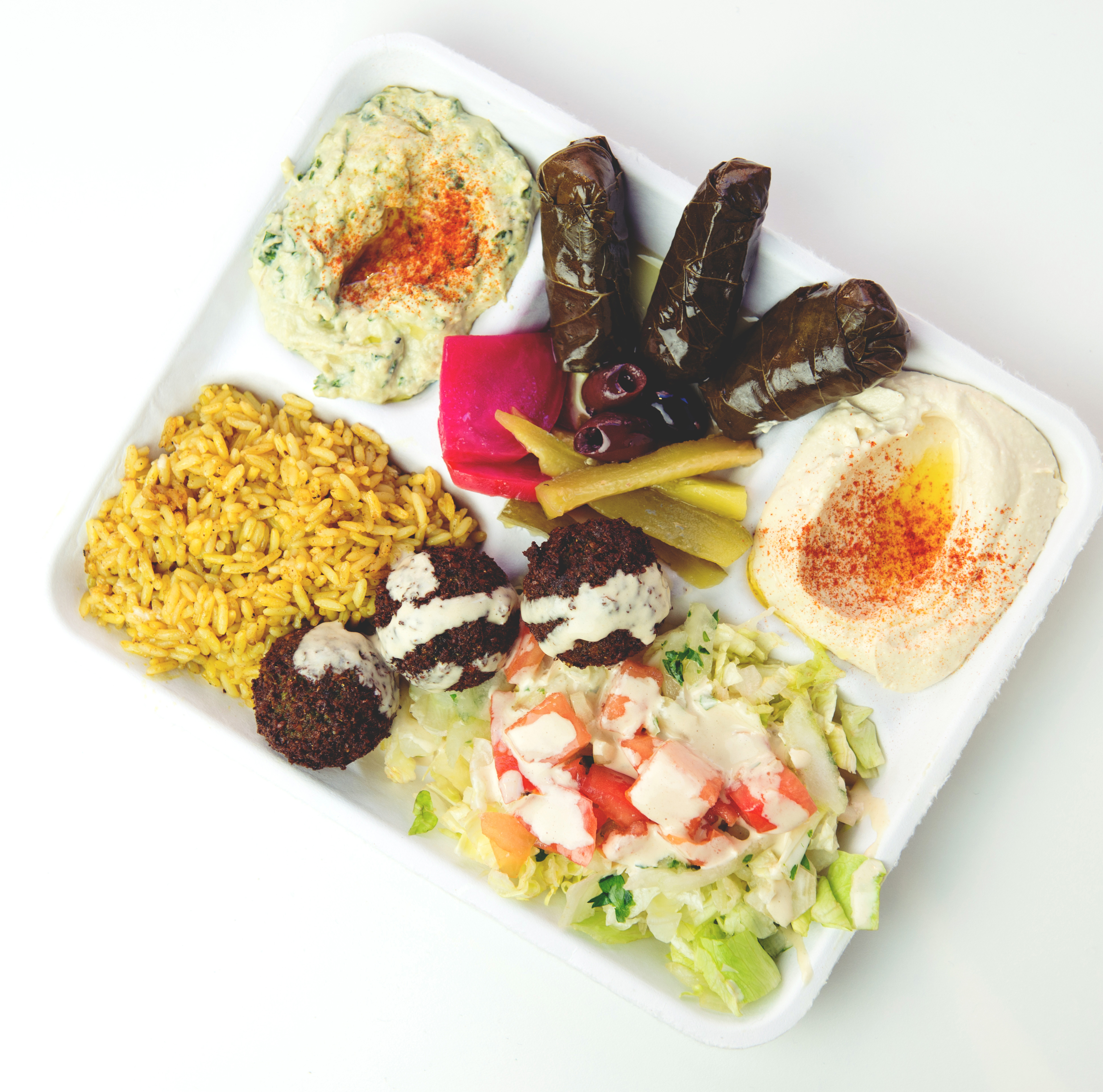 Order Combo Plate  food online from Mamoun Falafel store, Princeton on bringmethat.com