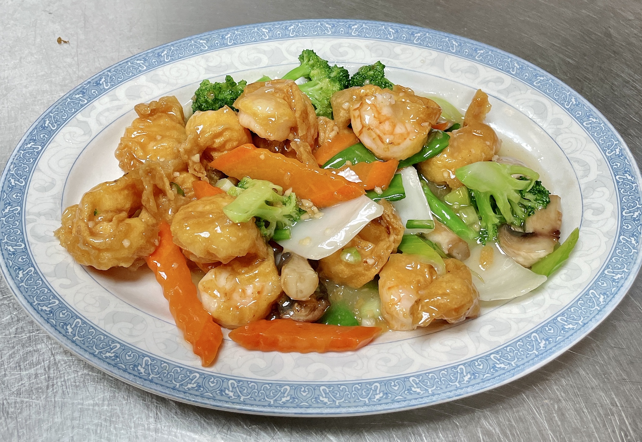 Order S12. Vegetable Wonton Shrimp food online from China Cottage store, Katy on bringmethat.com
