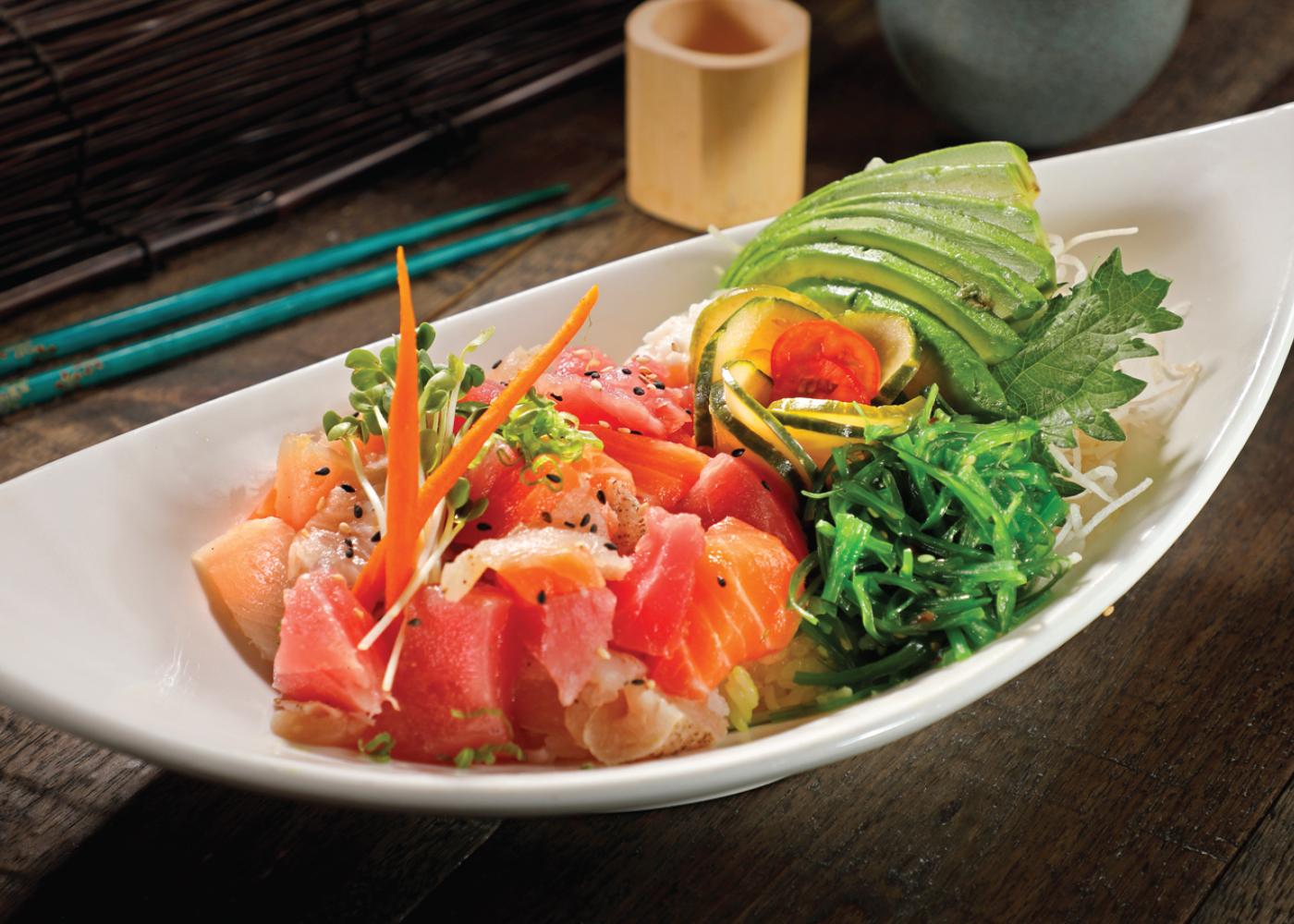 Order Sashimi Salad food online from California Rock'n Sushi store, Los Angeles on bringmethat.com