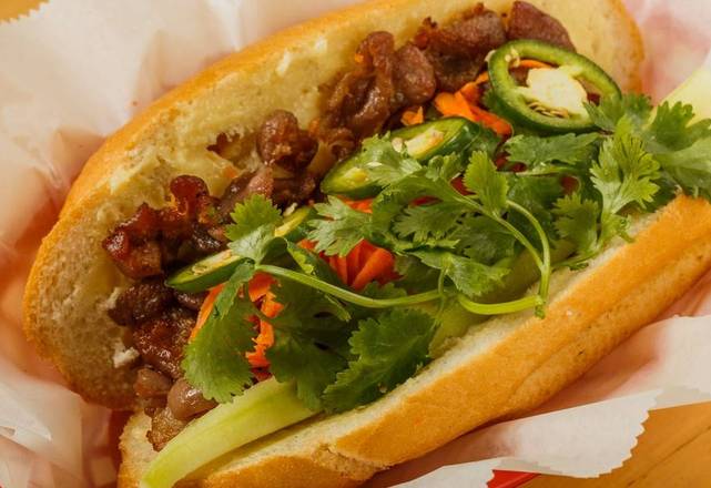 Order Grilled Pork Banh Mi Poboy food online from Fusion Cafe store, Metairie on bringmethat.com