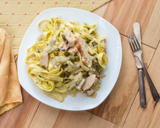 Order Veal Marsala Pasta food online from The Sandwich Cafe store, New York on bringmethat.com