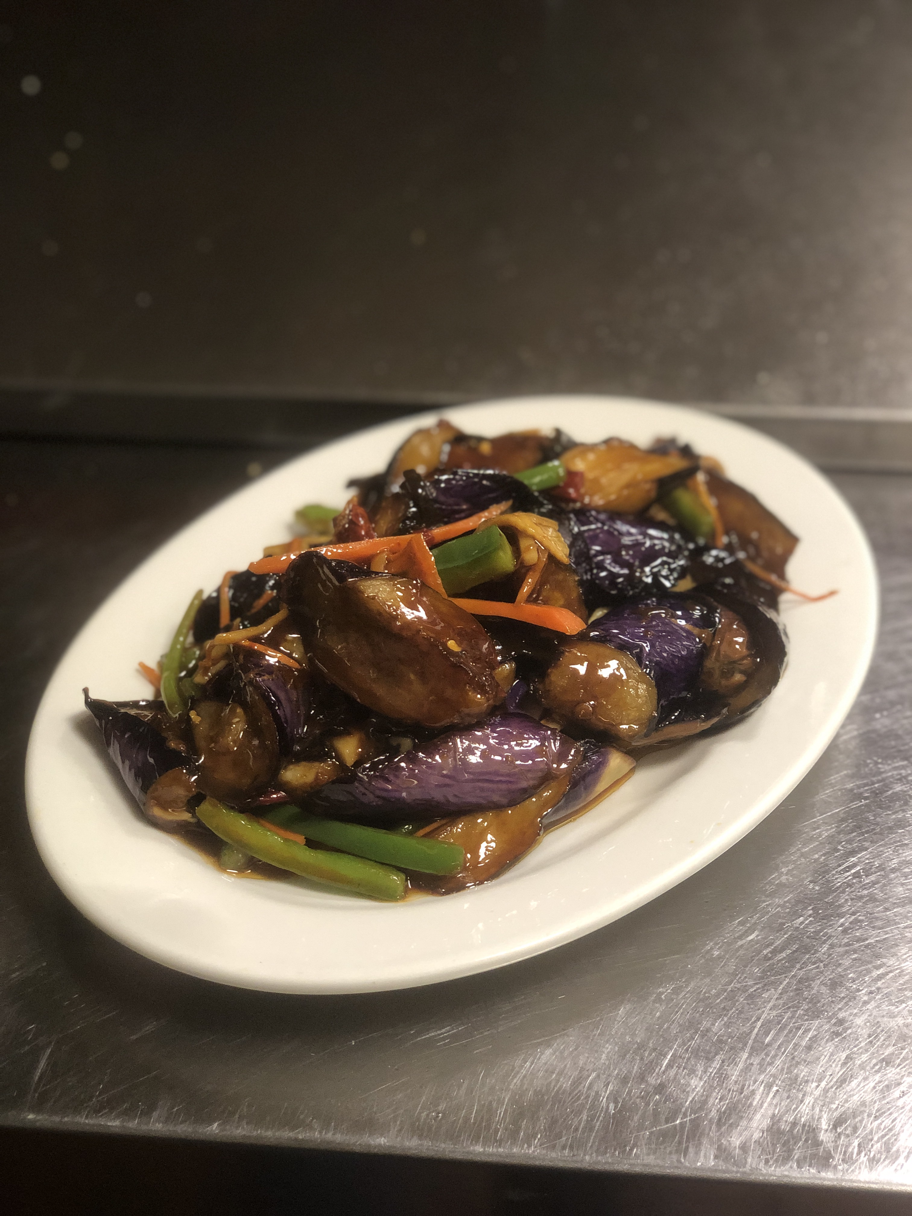Order Szechuan Eggplant food online from House Of Fortune Vegetarian store, Chino on bringmethat.com