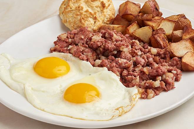 Order Corned Beef Hash & Eggs food online from Silver Diner store, Rockville on bringmethat.com