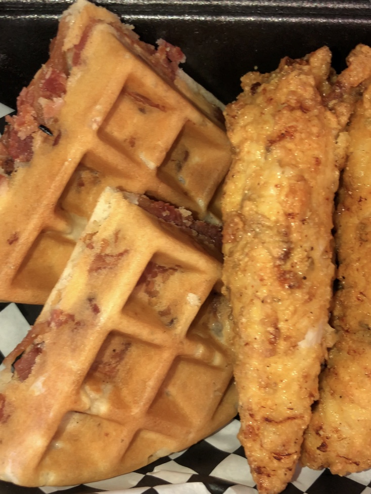 Order Chicken and Bacon'waffle Plate food online from Rhythm Chicken & Waffles store, San Diego on bringmethat.com