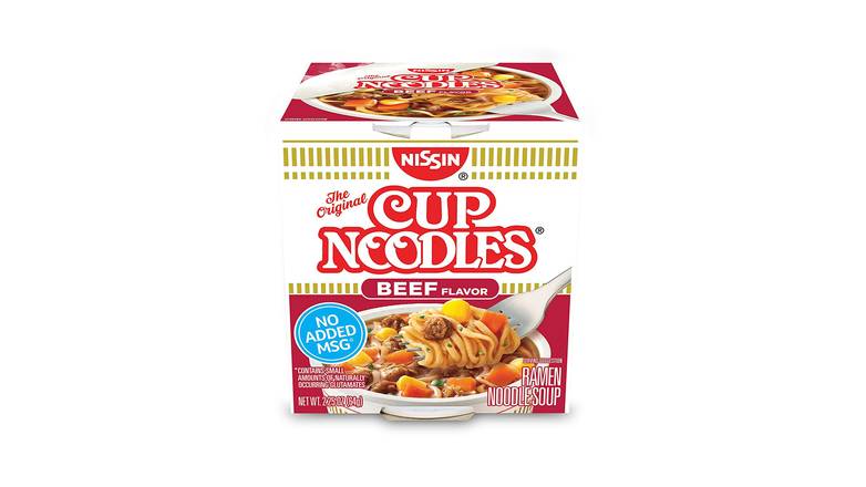 Order Nissin Cup Noodles Beef Flavor food online from Trumbull Mobil store, Trumbull on bringmethat.com