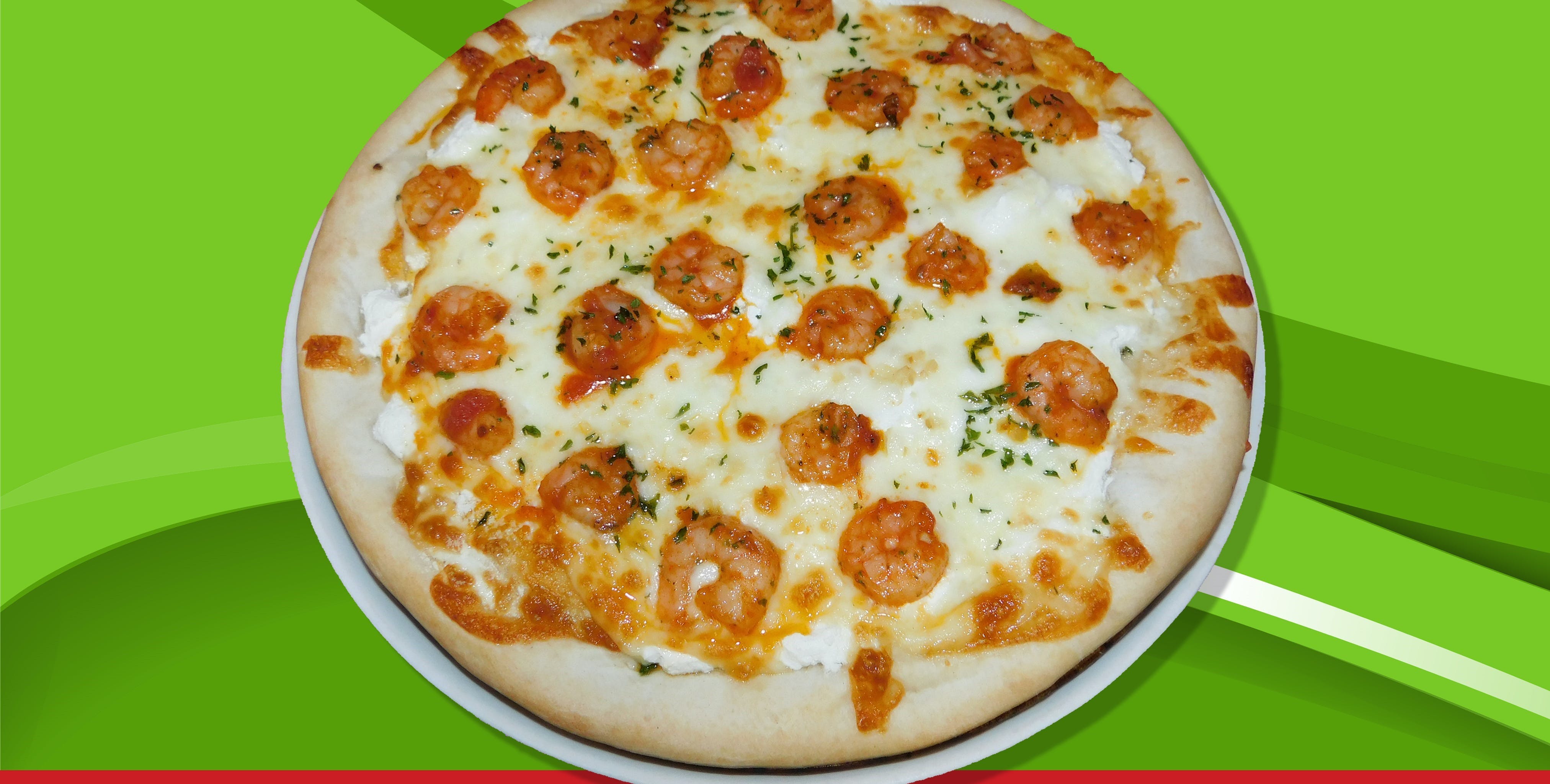 Order Shrimp Pizza - Small 12" food online from Pizza Express store, Trenton on bringmethat.com