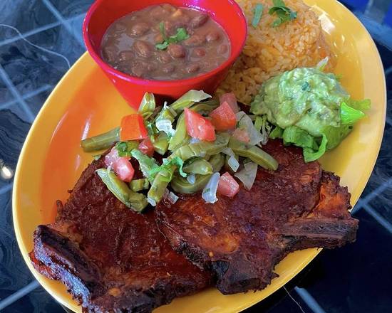 Order Chuletas Plate food online from Los Pinchis Tacos Mexican Cuisine store, Killeen on bringmethat.com