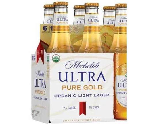 Order Michelob Ultra Pure Gold, 6pk-12oz bottle beer (4.2% ABV) food online from Cold Spring Liquor store, Liberty Hill on bringmethat.com