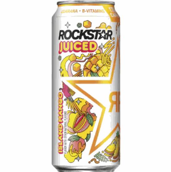 Order Rockstar Juiced - Island Mango - 16 fl oz food online from IV Deli Mart store, Goleta on bringmethat.com