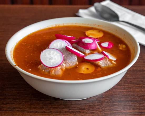 Order Hominy Soup (Pozole) food online from El Chorito Taqueria store, Chicago on bringmethat.com