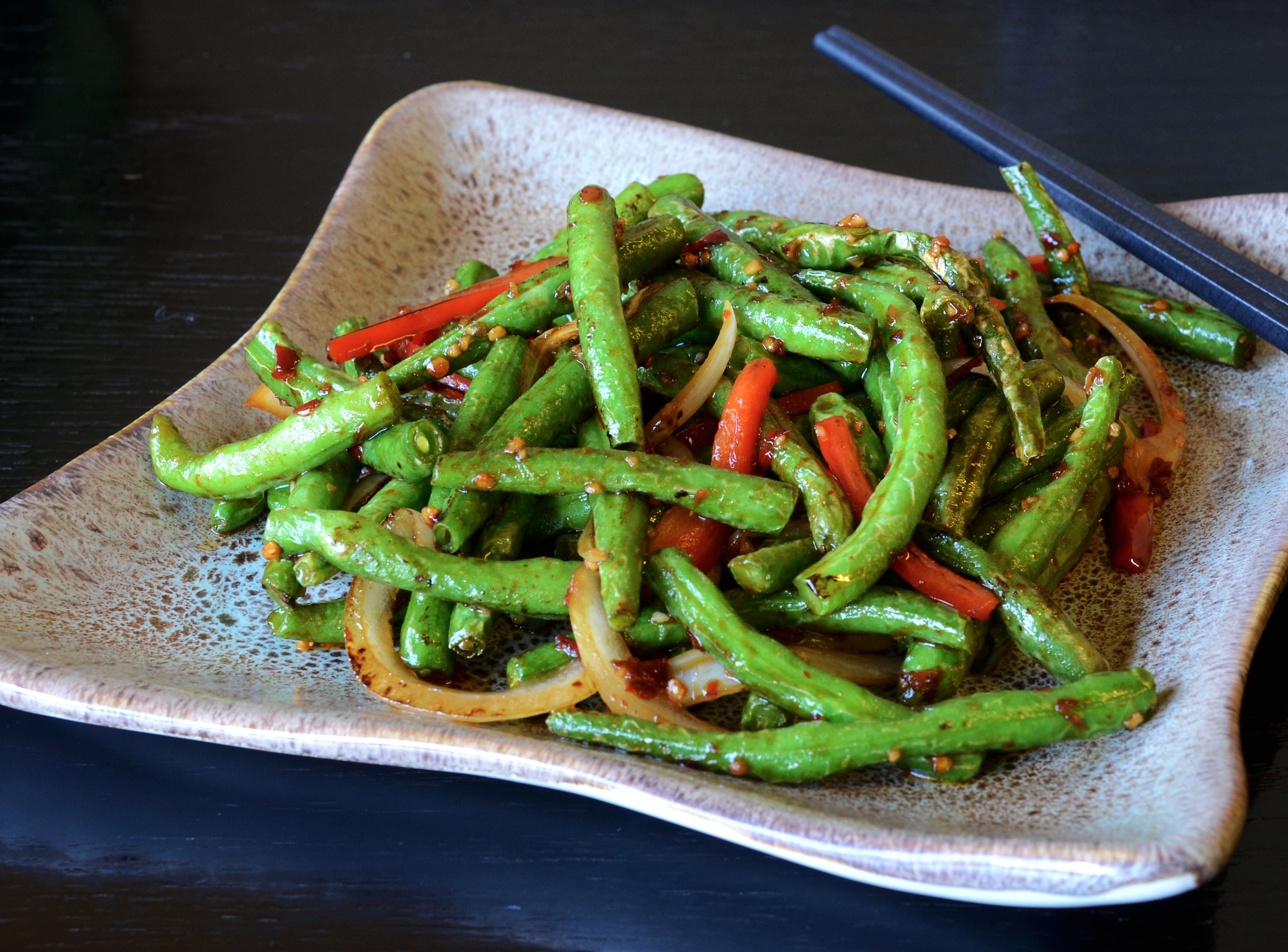 Order Pan Fried String Beans food online from Young Can Wok Chinese Bistro store, Burlingame on bringmethat.com