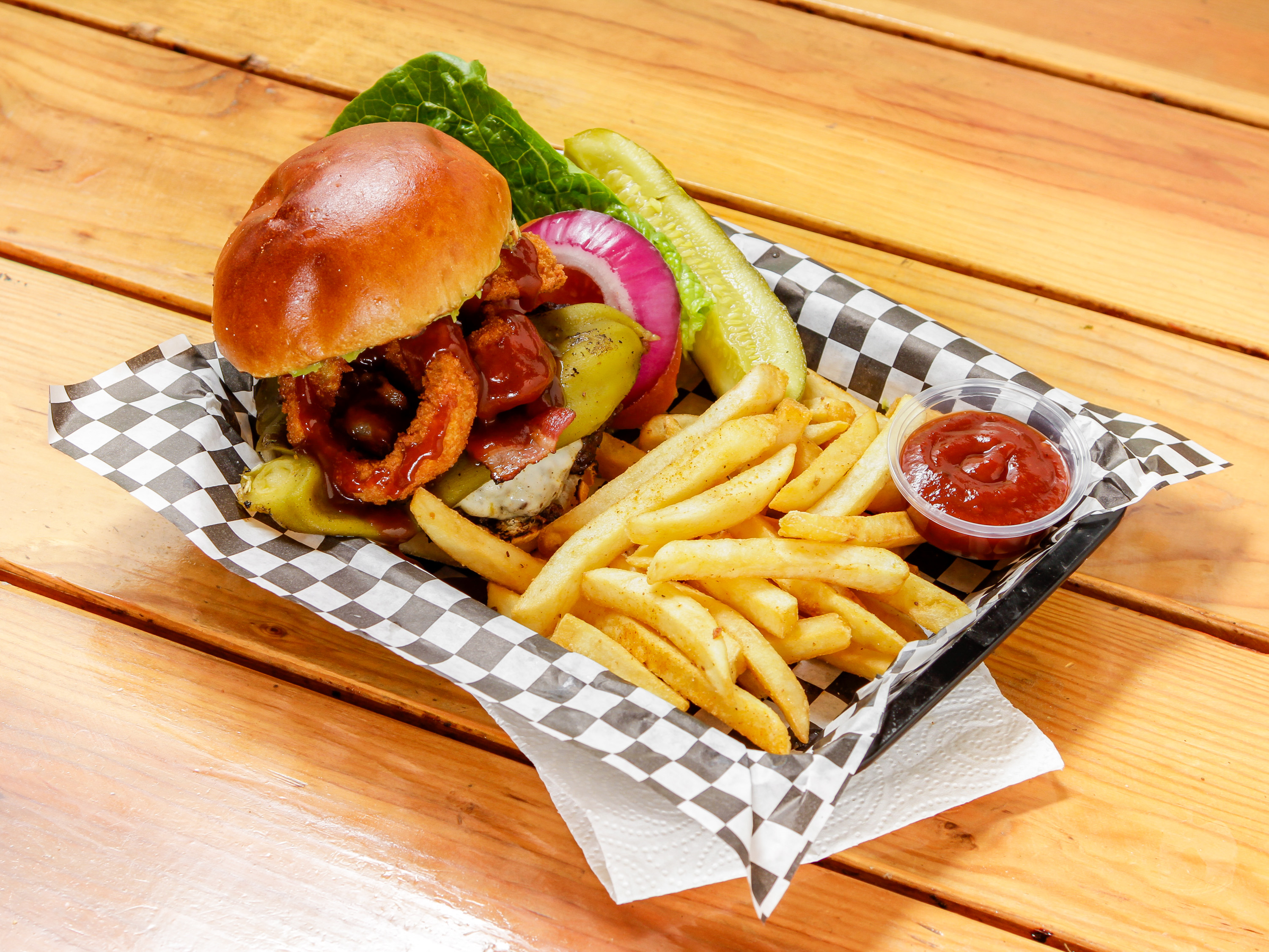 Order Rodeo Burger  food online from Amigos Burgers And Beer store, Tucson on bringmethat.com