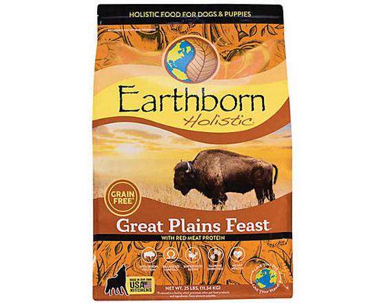 Order Earthborn Holistic Great Plains Feast Bison & Beef (25 lb) food online from What The Fluff? Pet Store & More! Llc store, Woodridge on bringmethat.com
