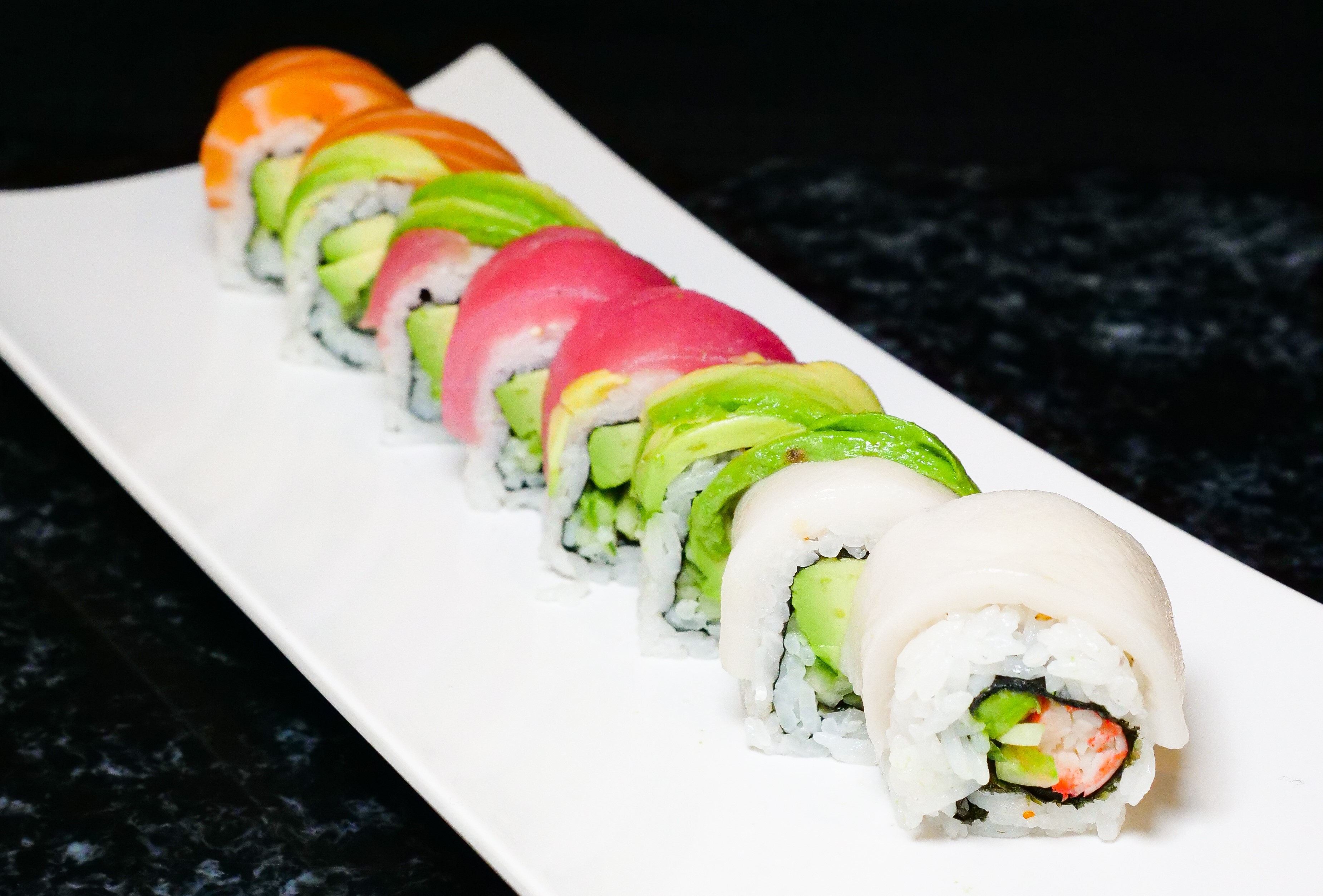 Order 8. Rainbow Roll food online from Yummy store, Chicago on bringmethat.com