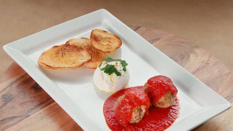 Order Homemade Meatballs with Ricotta food online from Pizzeria Omaggio store, Charlotte on bringmethat.com