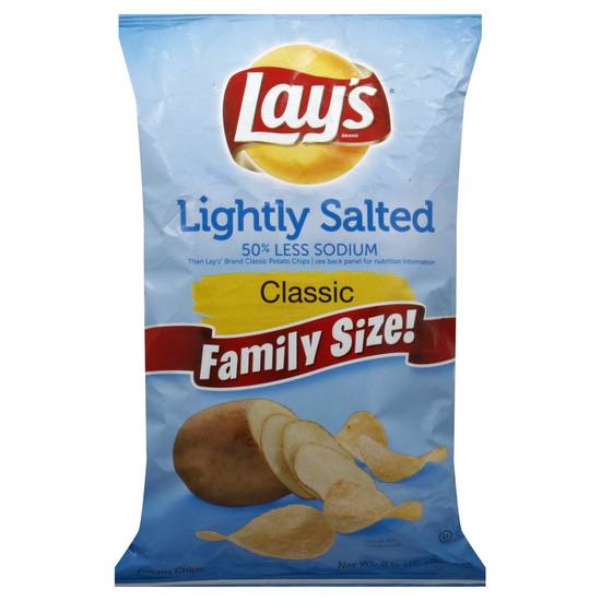 Order Lays Potato Chips Lightly Salted Classic Family Size (9.5 oz) food online from Rite Aid store, Yamhill County on bringmethat.com
