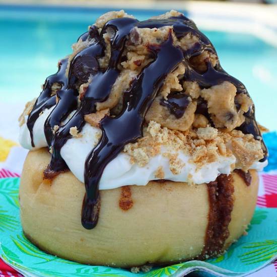 Order Cookie Dough Cheesecake Roll* food online from Cinnaholic store, Pearland on bringmethat.com