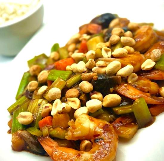 Order L - KUNG PAO SHRIMP food online from Kim Son Cafe store, Houston on bringmethat.com