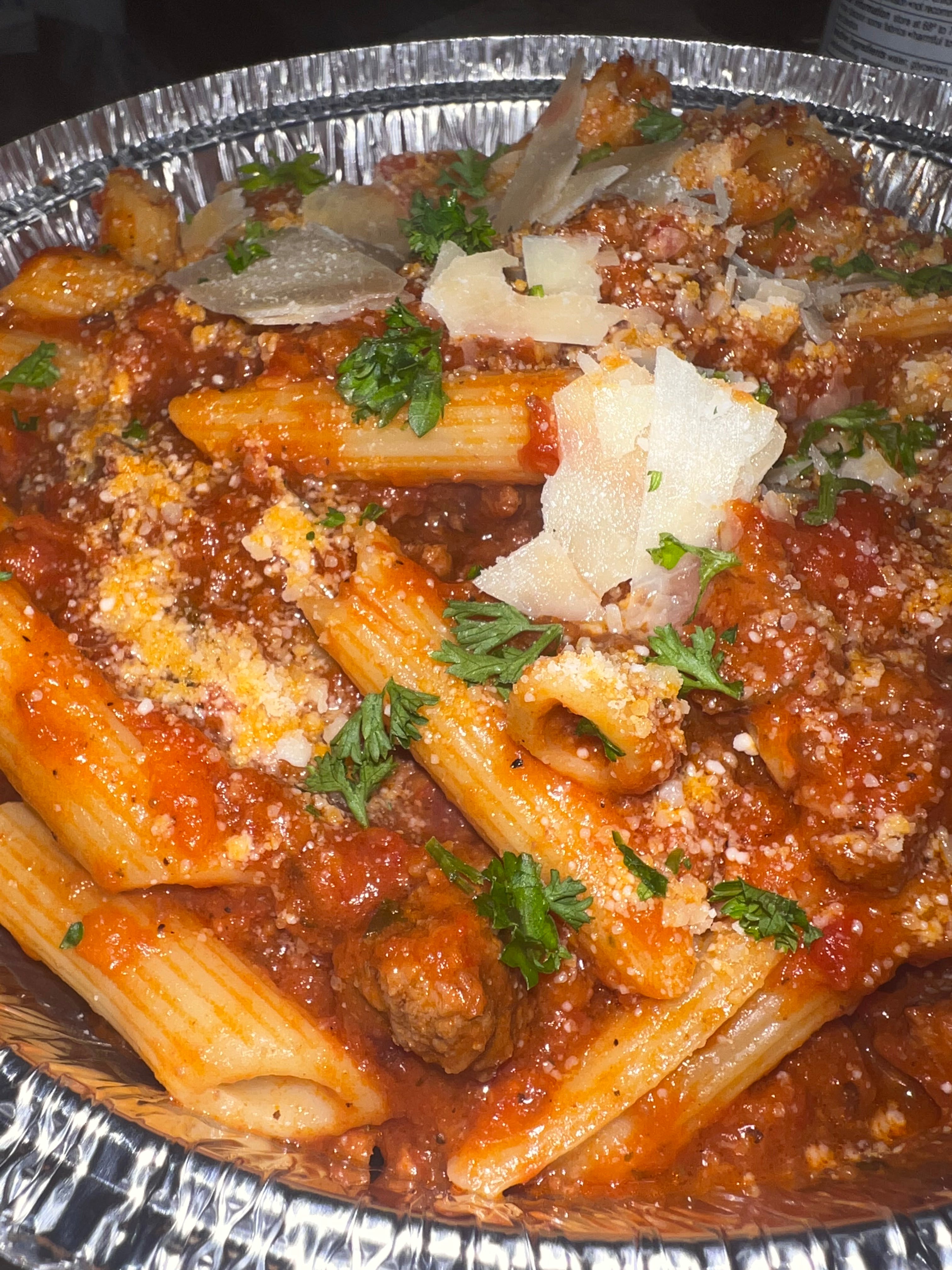 Order Pasta a la bolognese - One size food online from Pizza By Rocco store, Natick on bringmethat.com