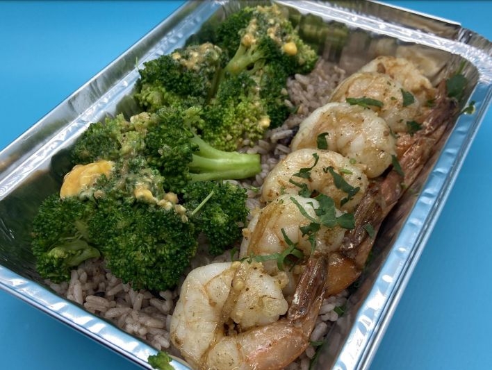 Order WARM BOWL SHRIMP + BROCCOLI food online from LoLo's Seafood Shack store, New York on bringmethat.com