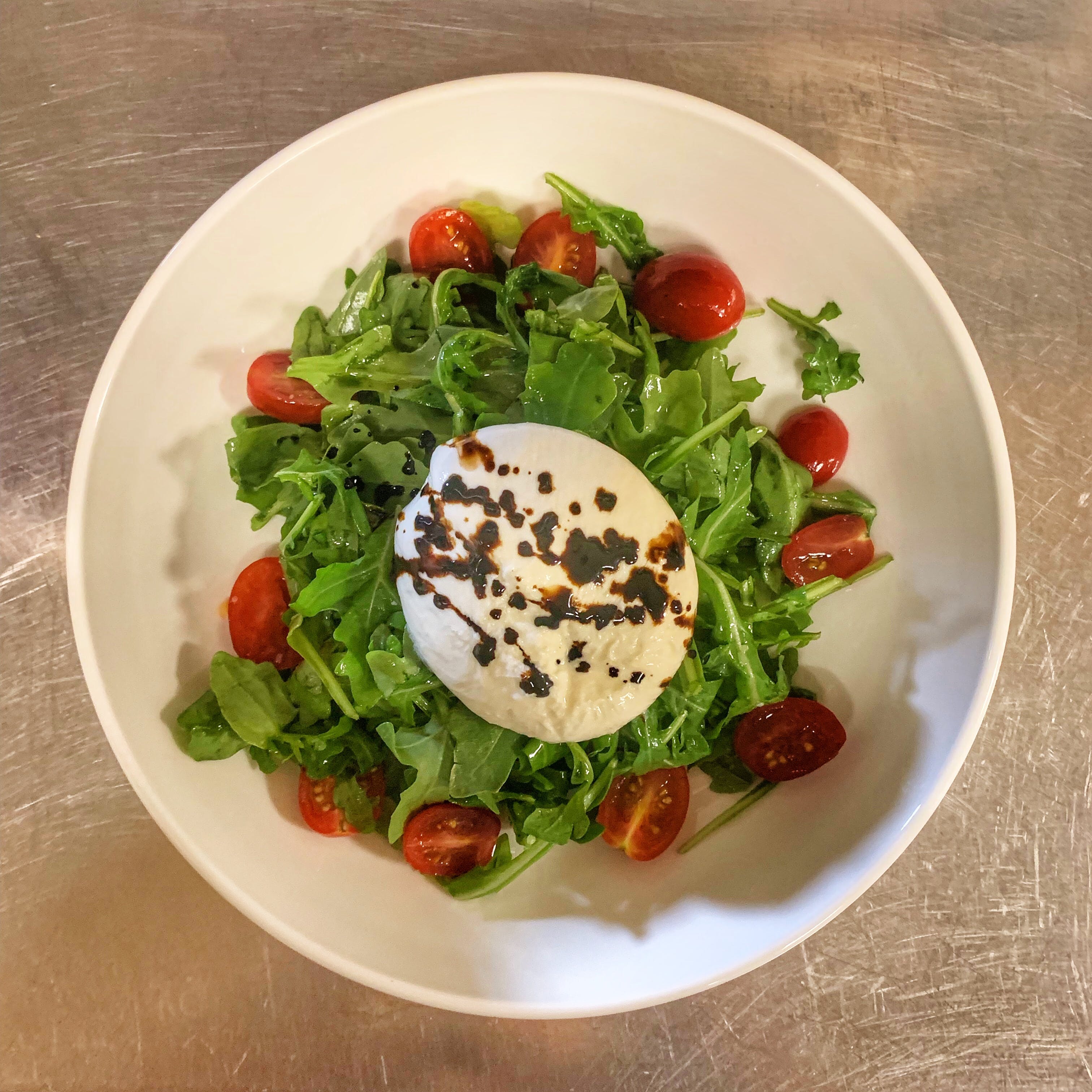 Order Burrata Caprese Salad - Salad food online from Amore Cucina store, Stamford on bringmethat.com