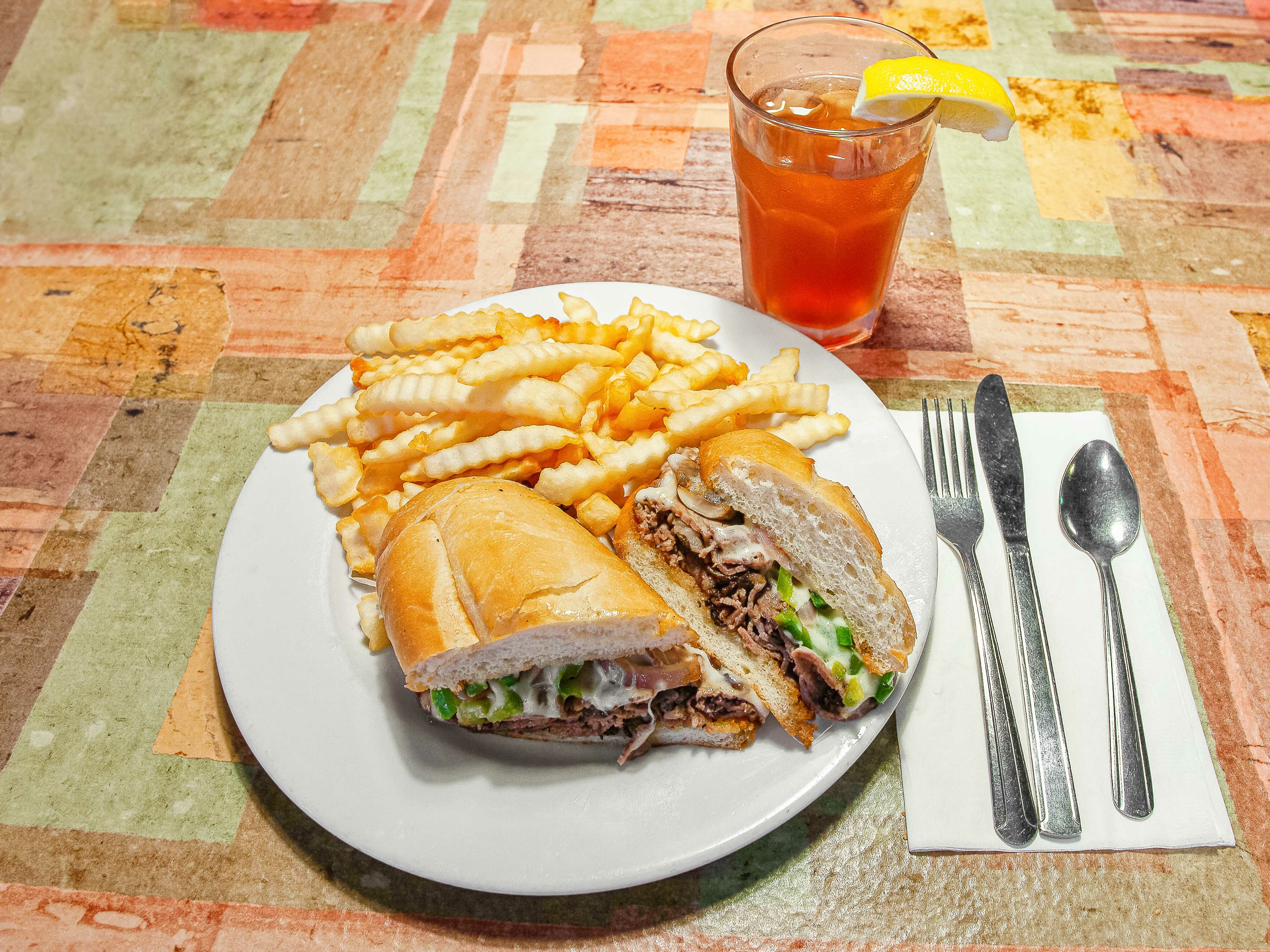 Order Philly Cheese Steak Sandwich Lunch food online from Garbage Pizza store, Palm Desert on bringmethat.com
