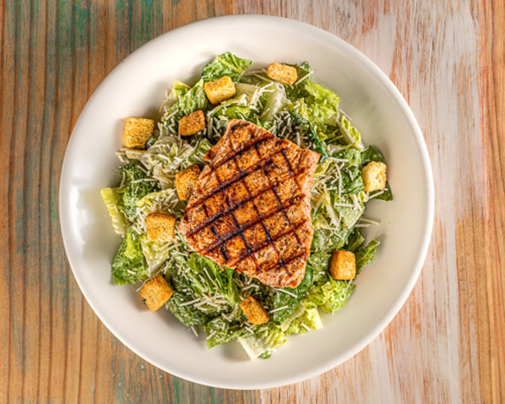 Order Caesar Salad with Salmon food online from Willie's Grill & Icehouse store, Hill Country Village on bringmethat.com