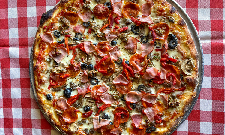 Order 12" New York Village food online from Russo's New York Pizzeria - Broadway store, Pearland on bringmethat.com