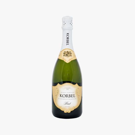 Order Korbel Brut Champagne 750ml | 12% abv food online from Pink Dot store, Santa Clara on bringmethat.com