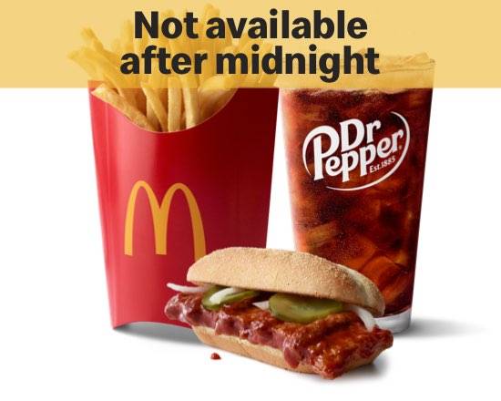 Order McRib Meal food online from Mcdonald® store, Dyer on bringmethat.com